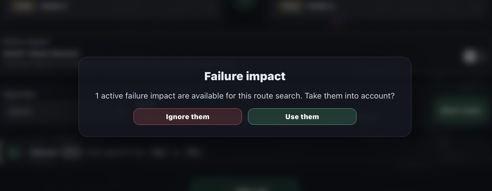 Failure simulation preview